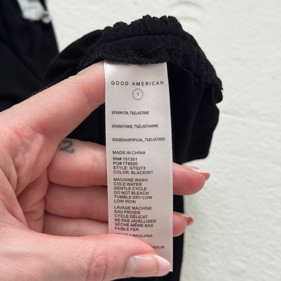 Good American One Shoulder Ruched Stretchy Top, Size Small - Picture 6 of 7